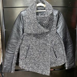 HM H&M Knit and Leather wrap Jacket / Coat
